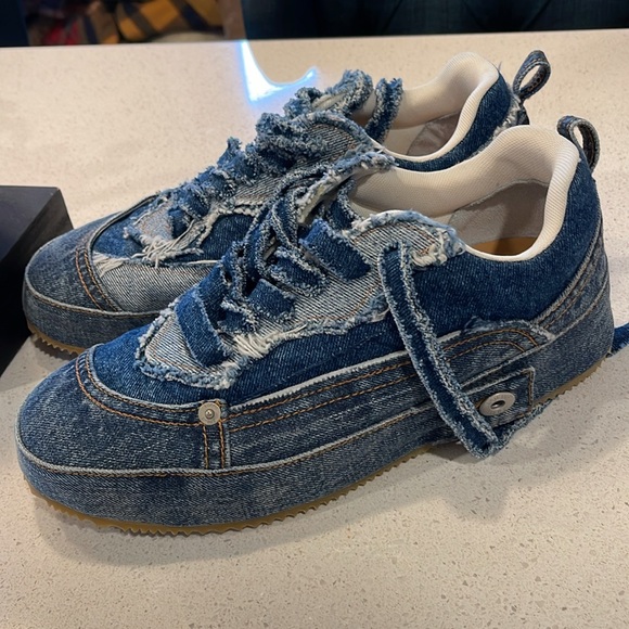 Loewe Shoes - Loewe Deconstructed Denim Low-Top Sneakers - Sz 11/41 NEW